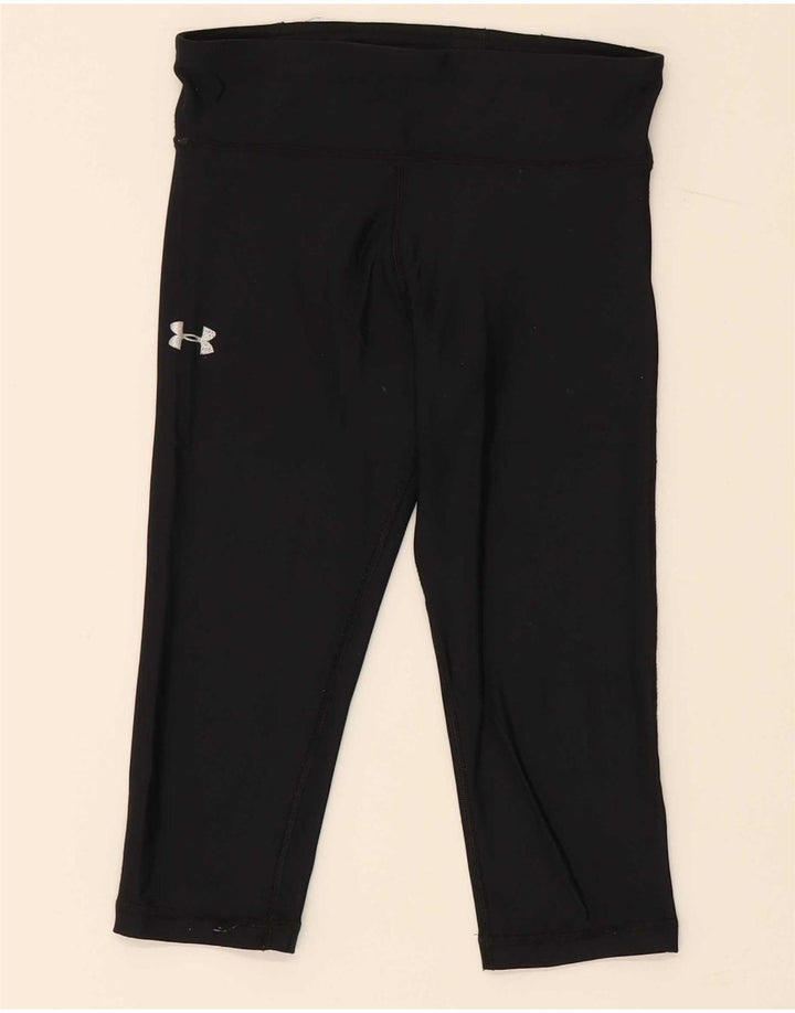 UNDER ARMOUR Womens Capri Leggings UK 8 Small  Black Nylon