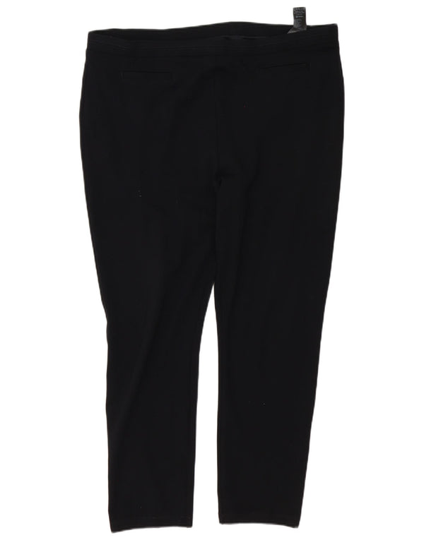 Marks & Spencer Womens Slim Casual Trousers UK 20 2XL W40 L27 Black Viscose