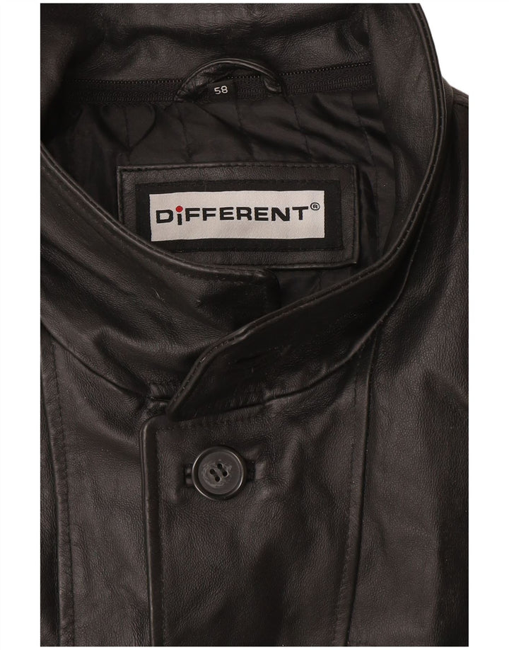 Giacca in pelle vintage da uomo IT 58 4XL Nera