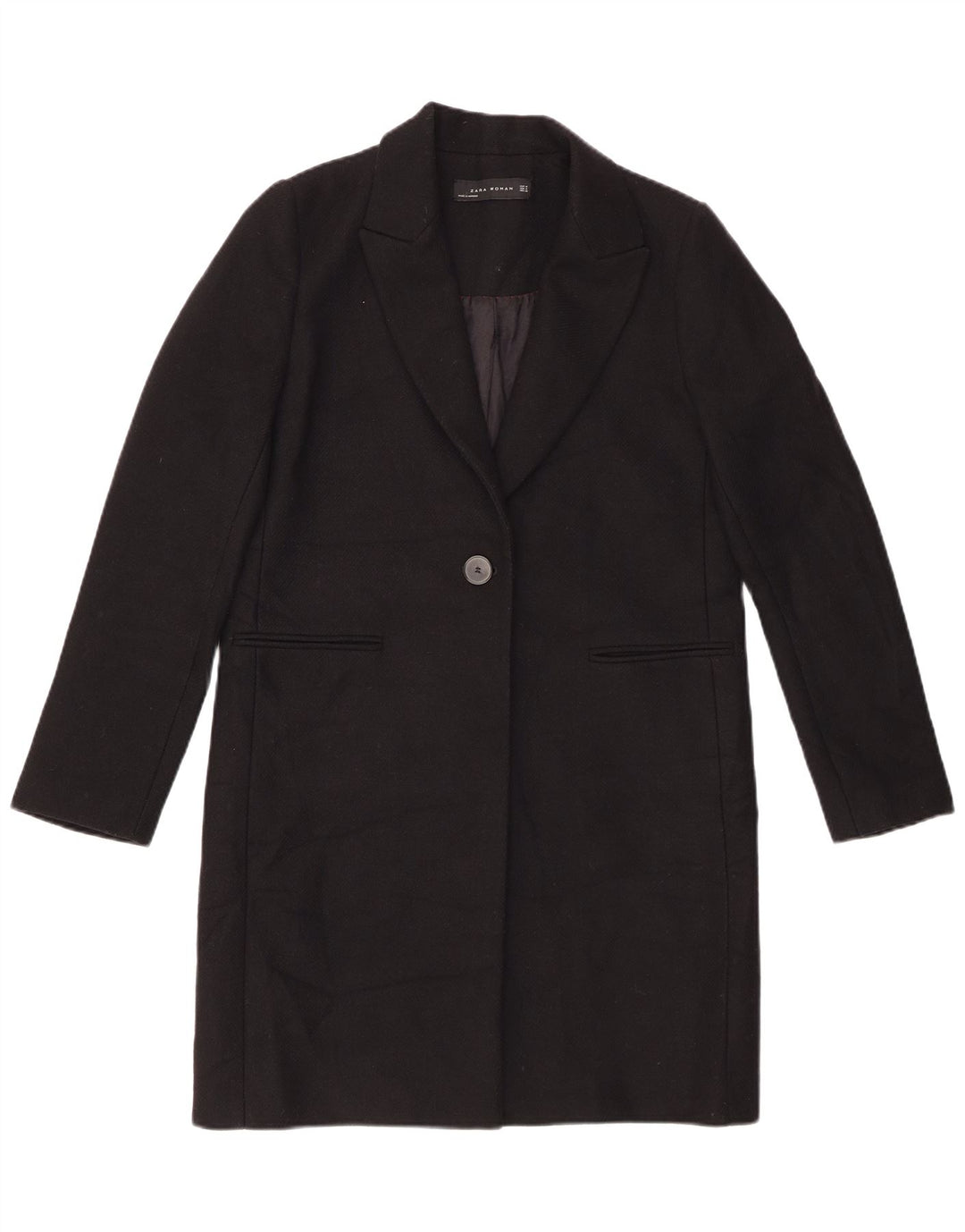 Cappotto ZARA Donna UK 14 Medio Nero
