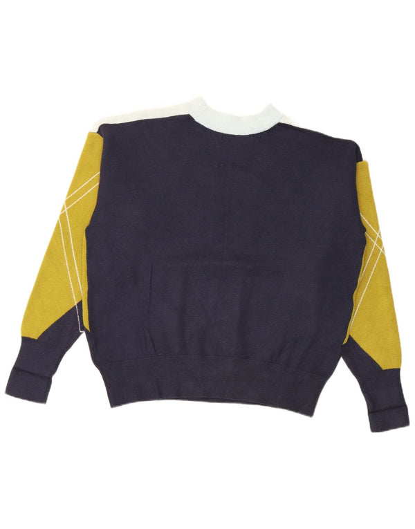 Maglione maglione girocollo da donna Marks & Spencer UK 14 blu navy medio