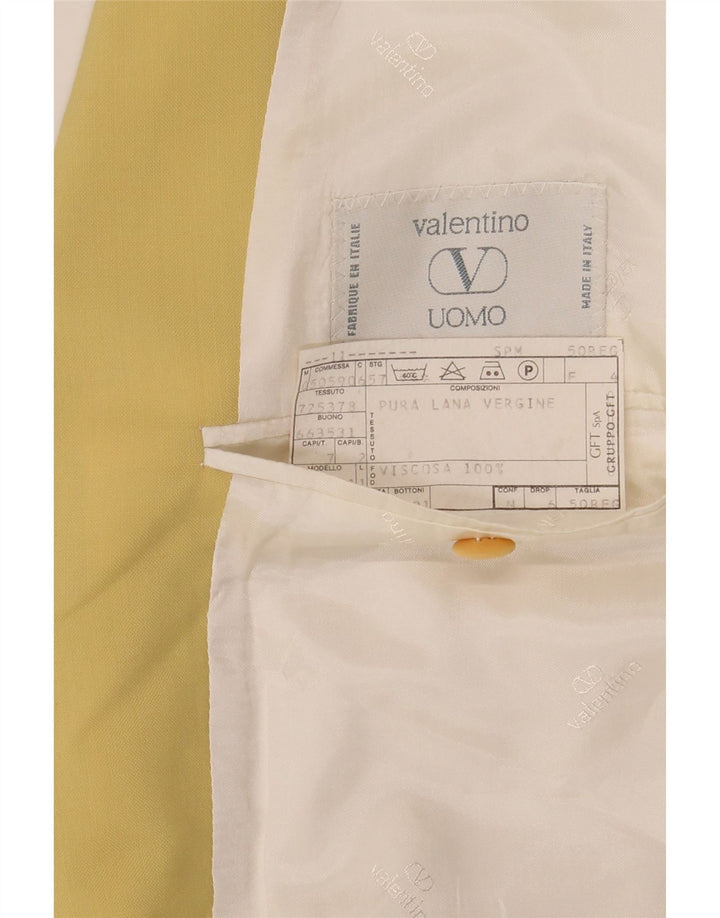 Giacca blazer da uomo a 2 bottoni Valentino IT 50 Large in lana gialla
