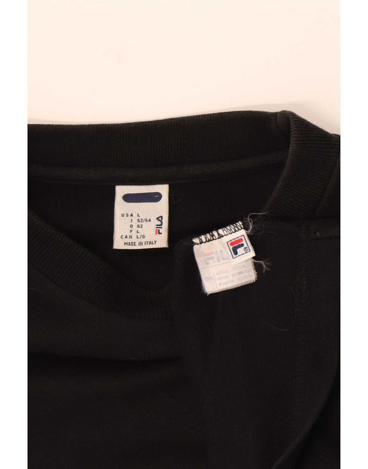Maglietta Fila da uomo Top Large in cotone nero
