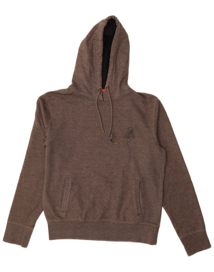 Maglione con cappuccio grafico da uomo Jack & Jones in cotone grigio medio