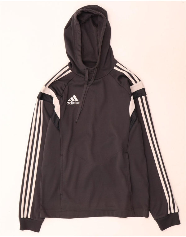 Felpa con cappuccio da uomo Adidas XS in poliestere grigio