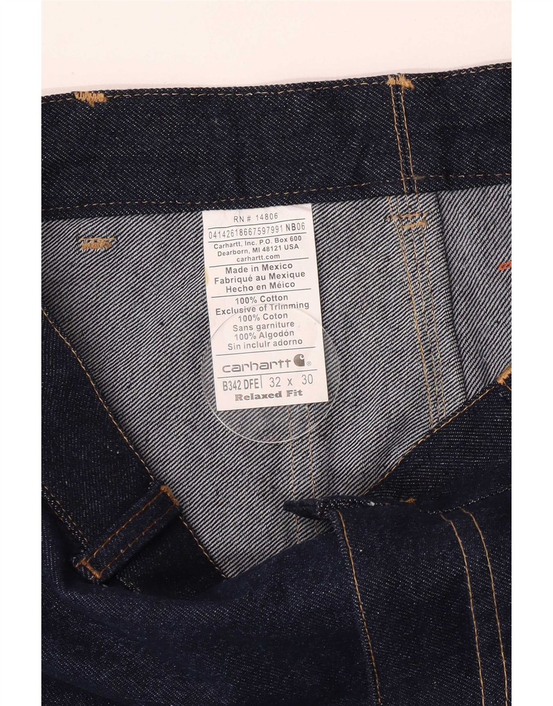 Jeans cargo da uomo Carhartt W32 L27 cotone blu navy