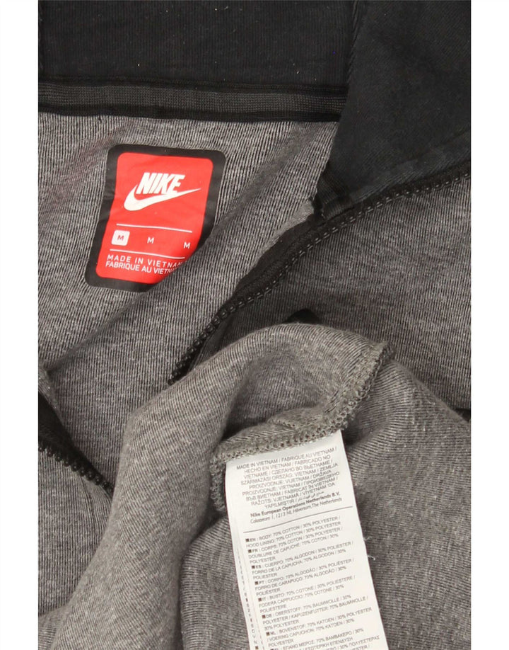 Felpa con cappuccio e zip Nike da uomo in cotone grigio medio