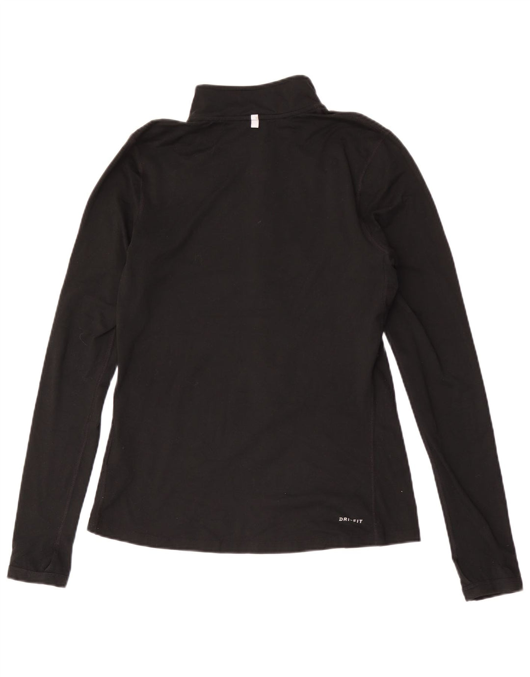 Top della tuta da ginnastica Nike Dri Fit con collo e zip da donna, UK 10, piccola, nera