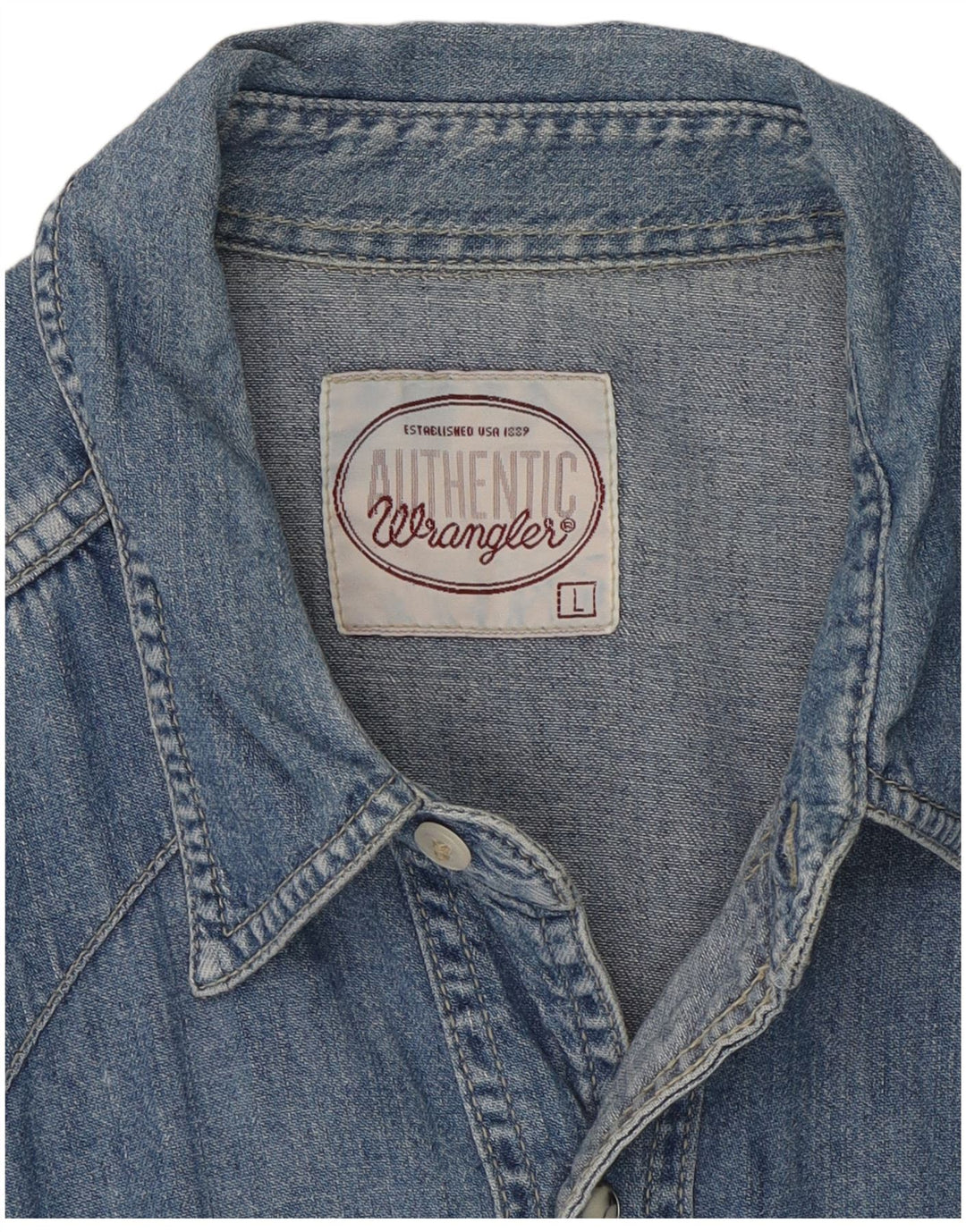 Camicia di jeans western da uomo Wrangler grande blu