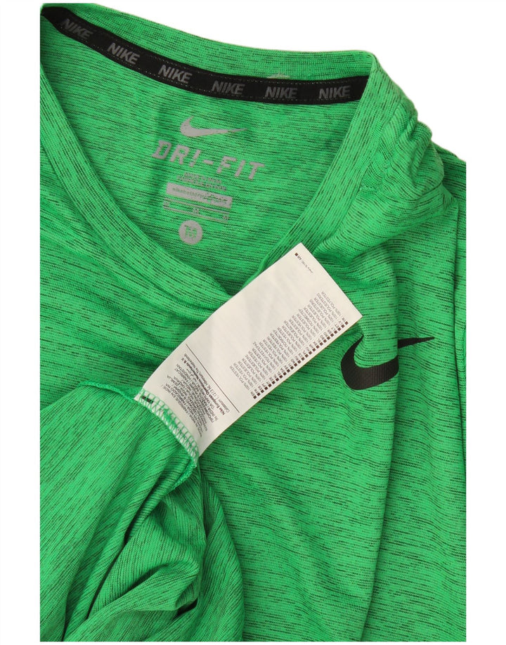 T-shirt Nike Dri Fit da uomo in poliestere chiazzato verde medio