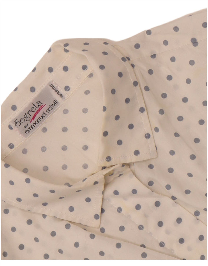 Camicia da donna Emmanuel Schvili UK 18 XL bianca maculata