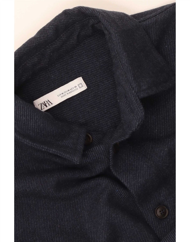 Zara Camicia in flanella da uomo Blu navy medio