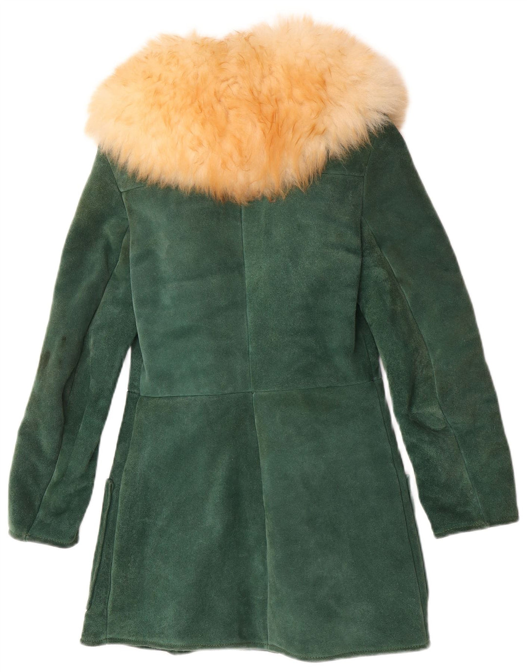 Cappotto in shearling vintage da donna IT 42 Verde medio