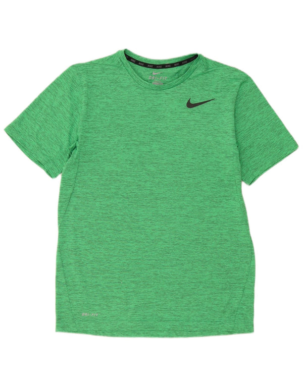 T-shirt Nike Dri Fit da uomo in poliestere chiazzato verde medio
