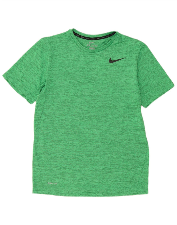 T-shirt Nike Dri Fit da uomo in poliestere chiazzato verde medio