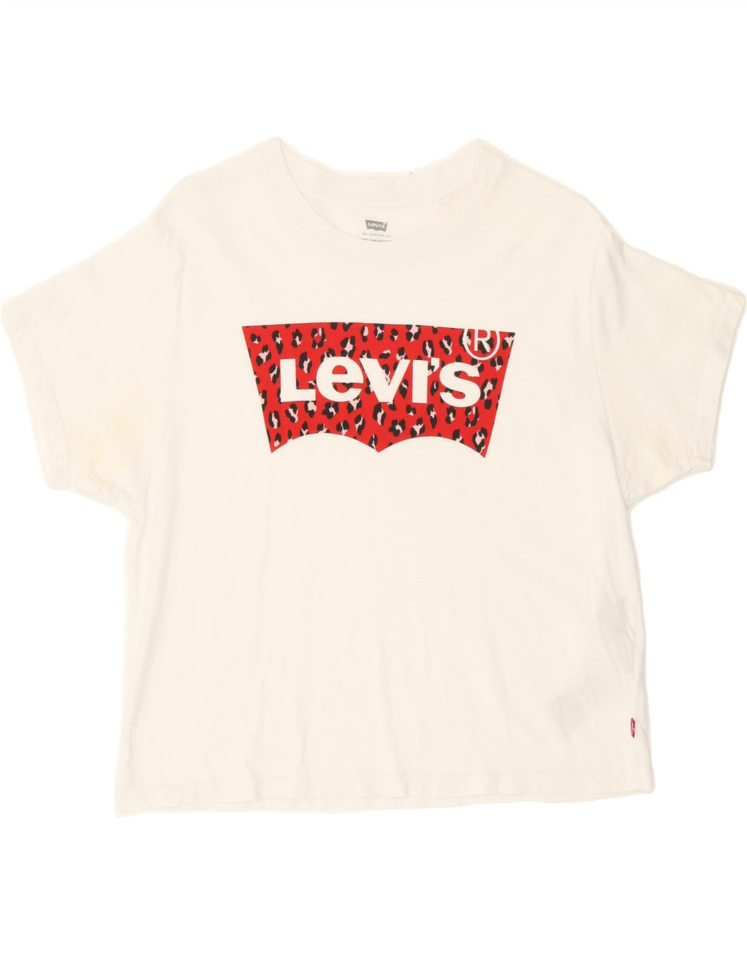 LEVI'S Womens Graphic T-Shirt Top UK 10 Small White Cotton Vintage Levi's and Second-Hand Levi's from Messina Hembry 