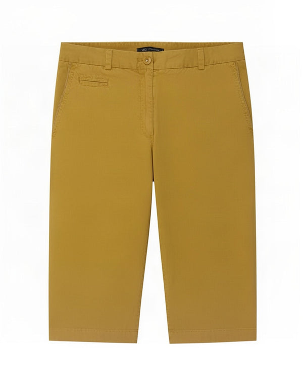 Pantaloncini chino da donna Marks & Spencer UK 10 piccoli W30 cotone giallo