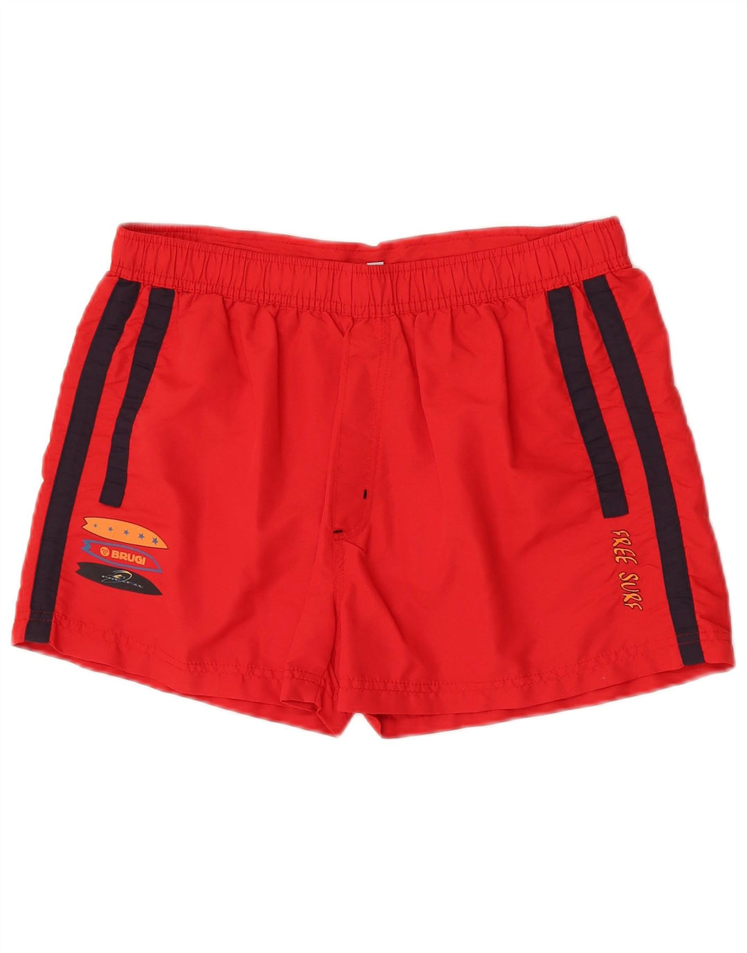 Pantaloncini da bagno da uomo Brugi grandi in poliestere color block rosso