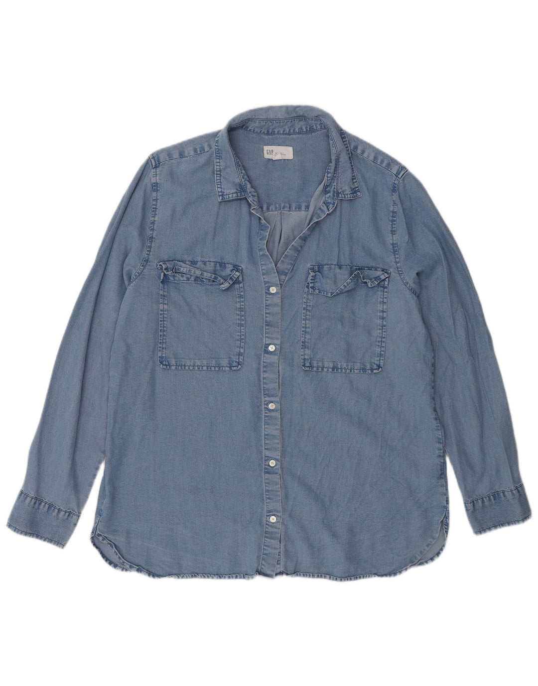 Gap Camicia in denim da donna con vestibilità Boyfriend UK 16 Large Lyocell blu