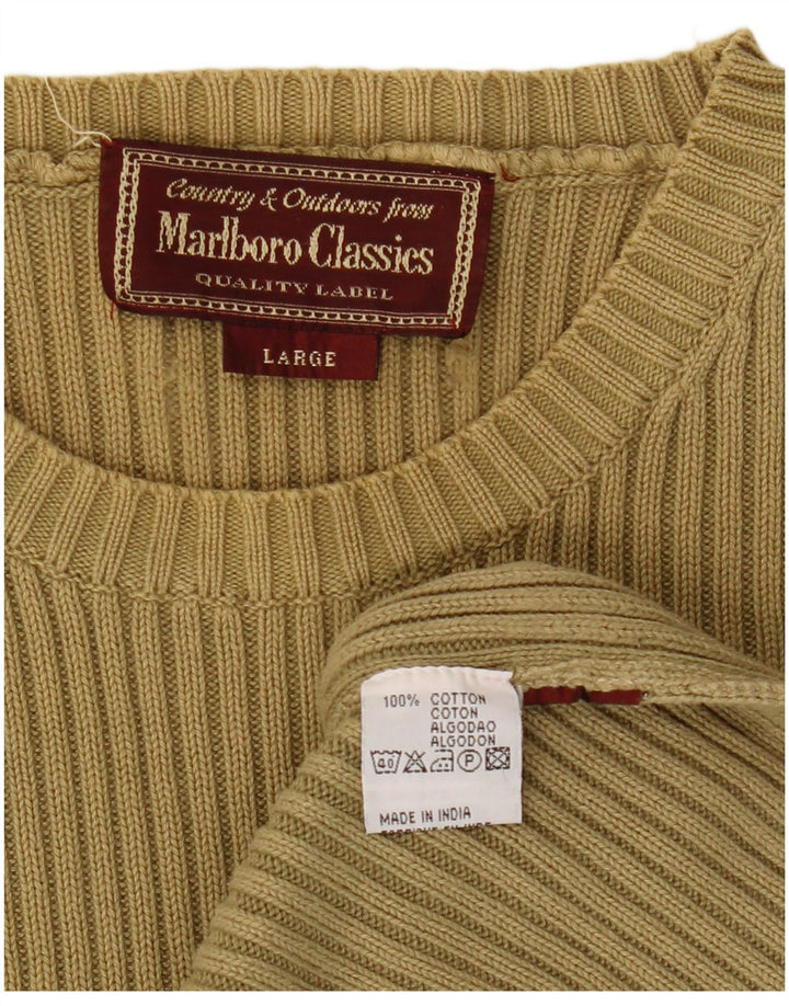 MARLBORO CLASSICS Maglione da uomo girocollo grande cotone kaki