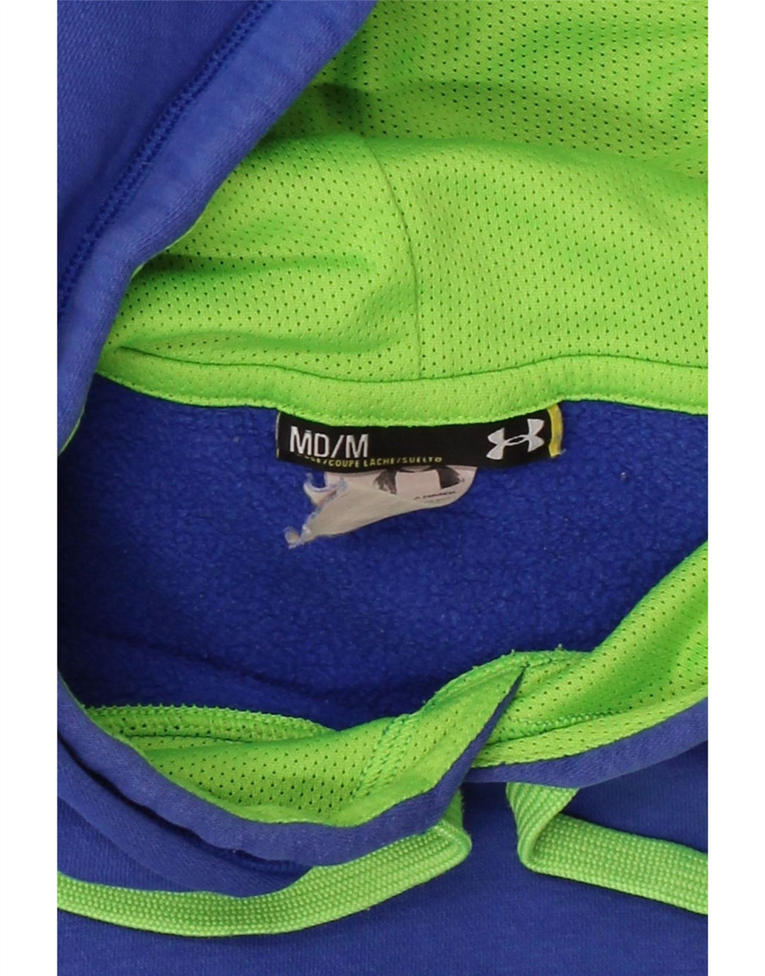 UNDER ARMOUR Mens Graphic Hoodie Jumper Medium Blue Cotton