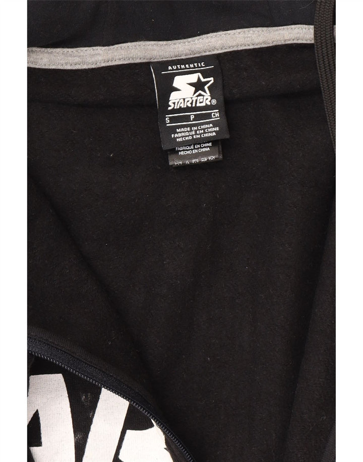 Maglione con cappuccio e zip grafica da uomo Starter piccolo in cotone nero
