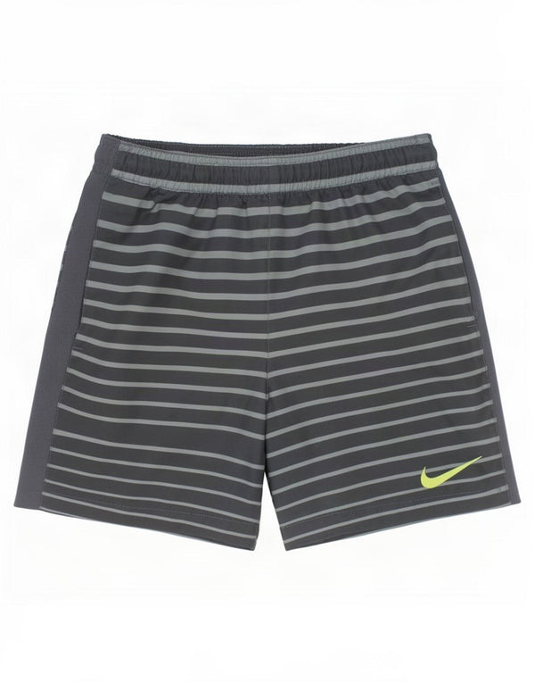 Pantaloncini sportivi Nike da ragazzo Dri Fit 8-9 anni piccoli in poliestere a righe grigie