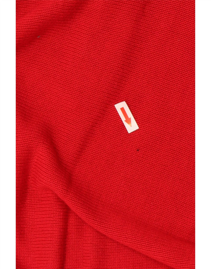 MICHAEL KORS Maglione da donna con scollo a barca UK 16 Grande cotone rosso