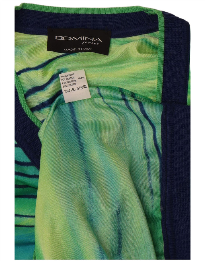 Top Cardigan a Maniche Corte da Donna Domina IT 44 Verde Medio Tie Dye
