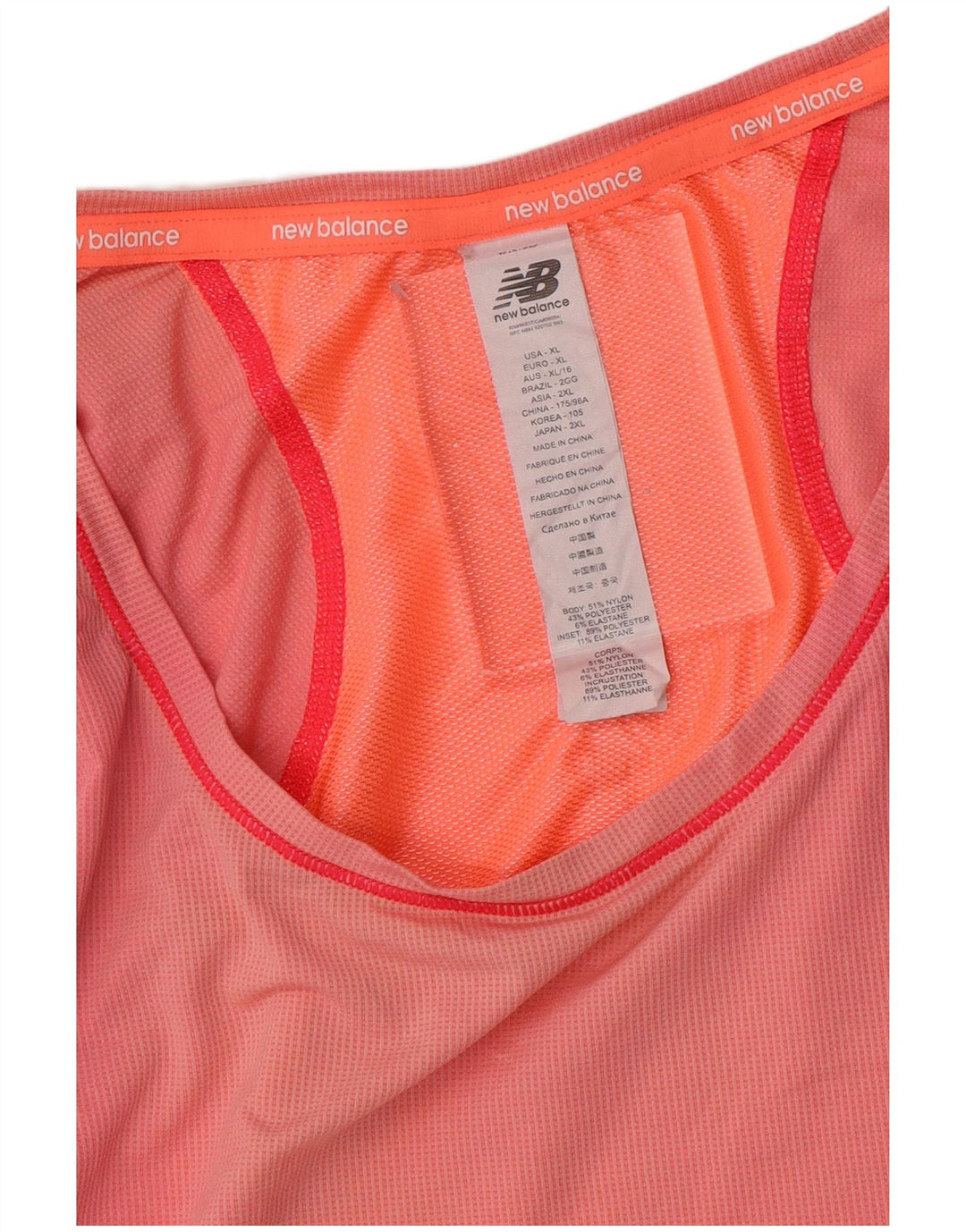 Maglietta da donna NEW BALANCE Top UK 18 XL Nylon color block rosa