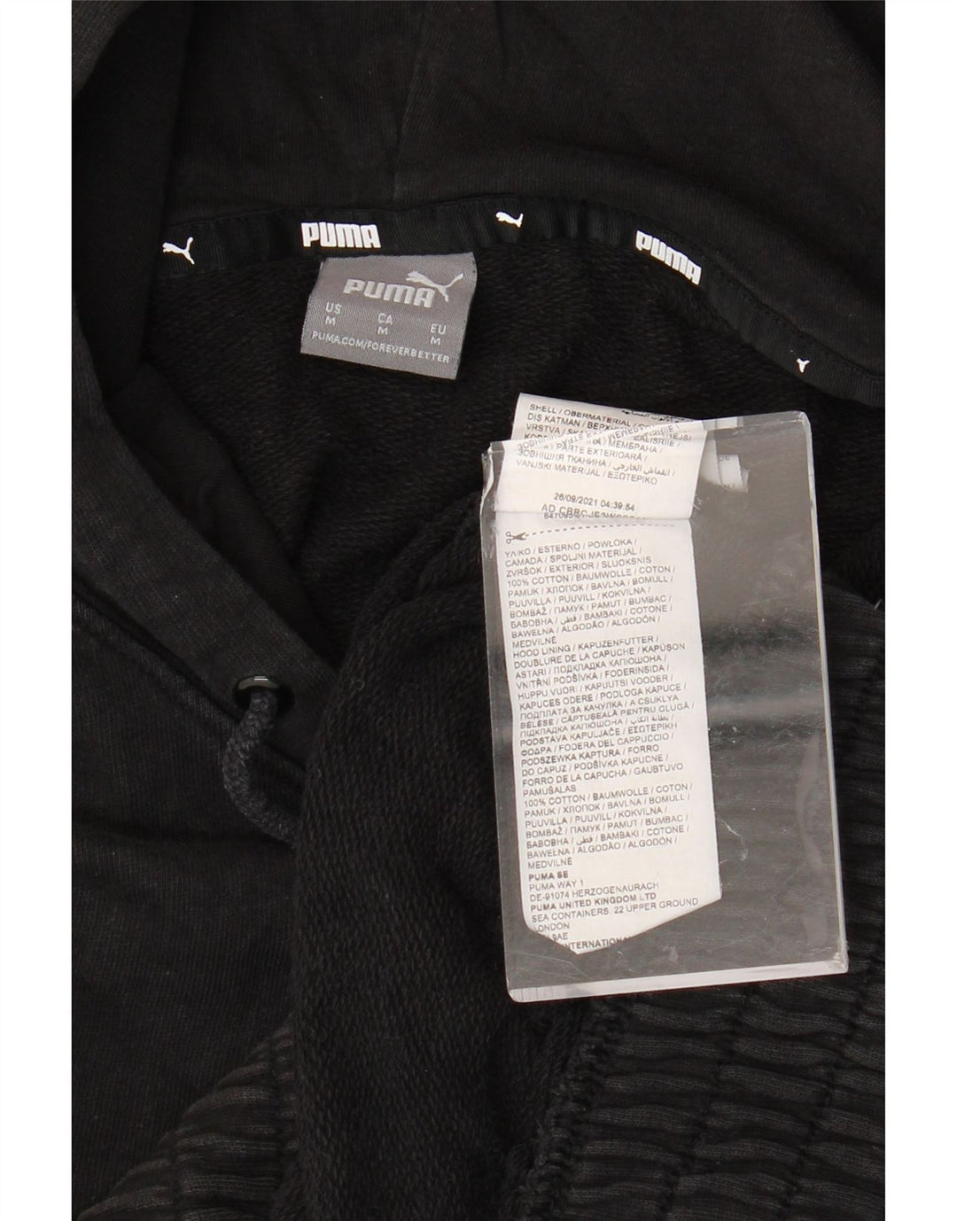 Felpa con cappuccio oversize da donna PUMA UK 14 cotone nero medio