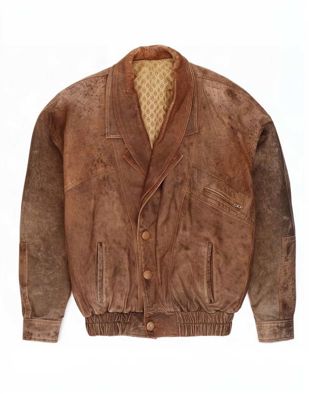 Giacca in pelle vintage da uomo UK 42 XL Marrone