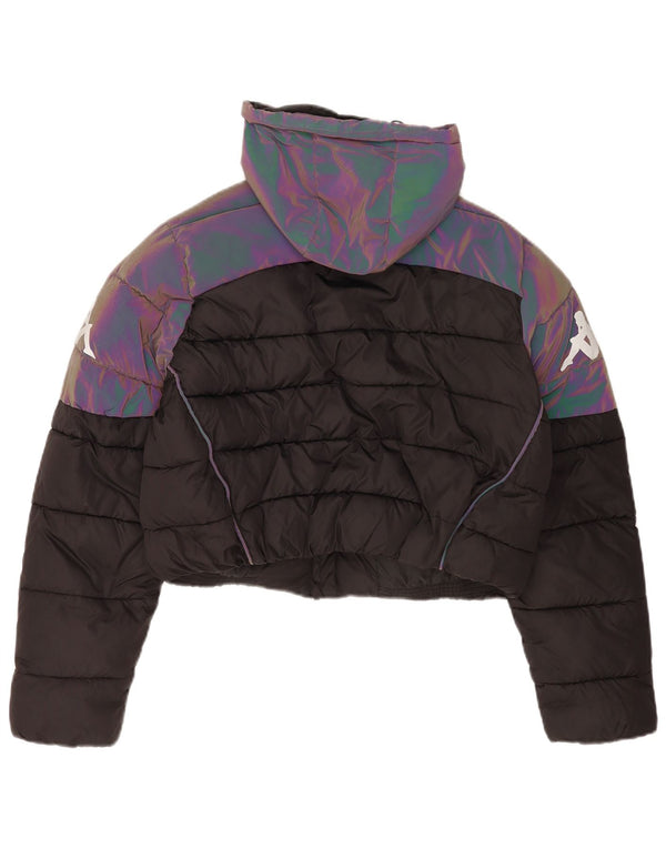 Giacca imbottita con cappuccio oversize da donna Kappa UK 6 XS Black Colourblock
