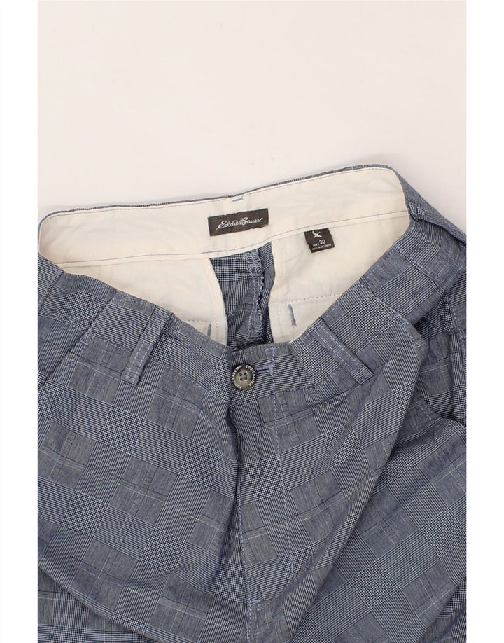 EDDIE BAUER Mens Chino Shorts W30 Medium Navy Blue Check Cotton Vintage Eddie Bauer and Second-Hand Eddie Bauer from Messina Hembry 