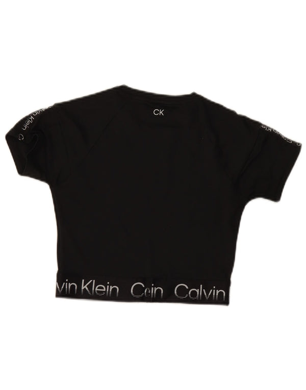 T-shirt grafica corta Calvin Klein da donna Performance Crop UK 6 XS Nera