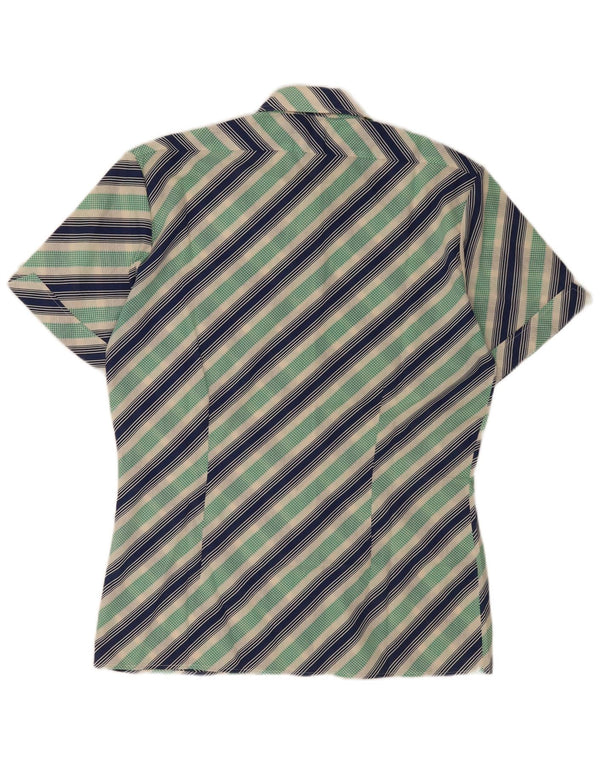 Camicia vintage da uomo a maniche corte taglia 39 a righe multicolori medie