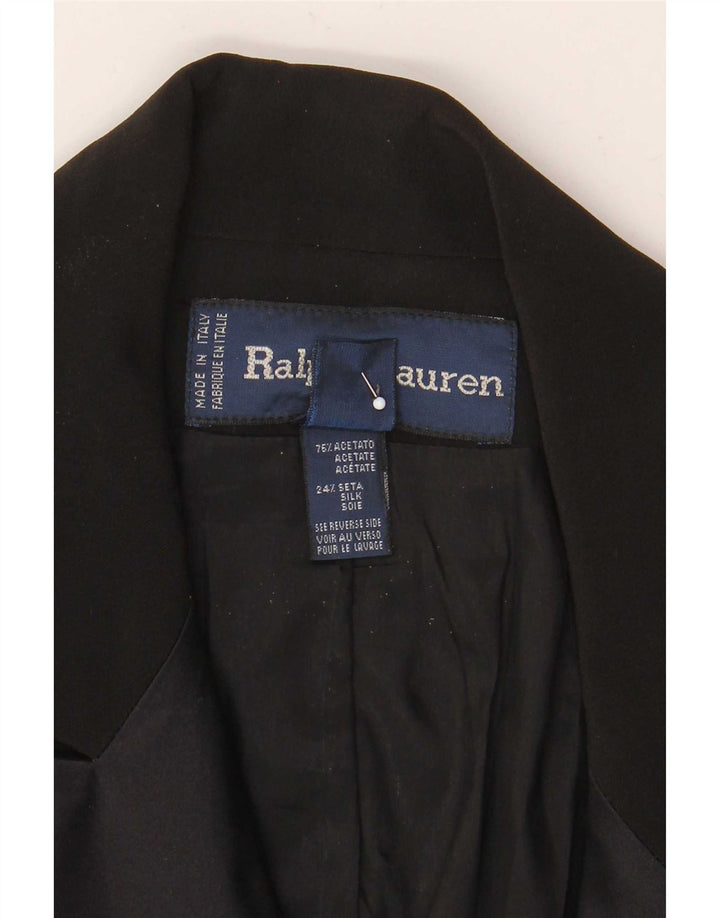 Cappotto doppiopetto da donna Ralph Lauren US 8 medio acetato nero