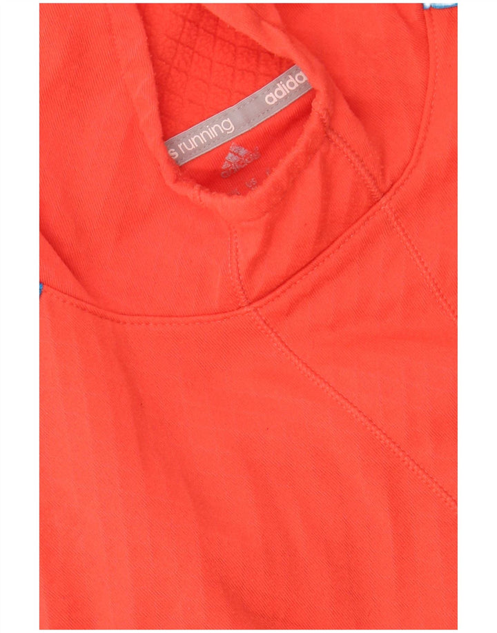 Felpa con cappuccio da donna Adidas UK 14 poliestere rosso medio