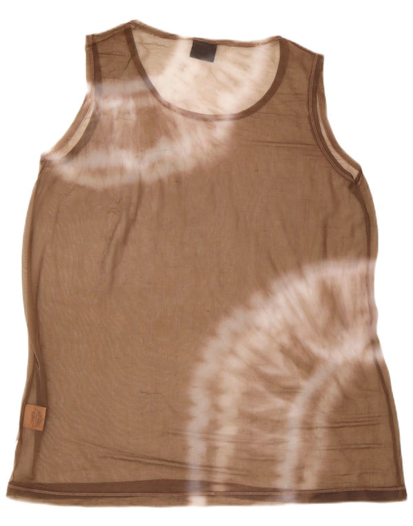 Canotta Donna Trussardi Jeans UK 16 Large Beige Tie Dye Poliammide