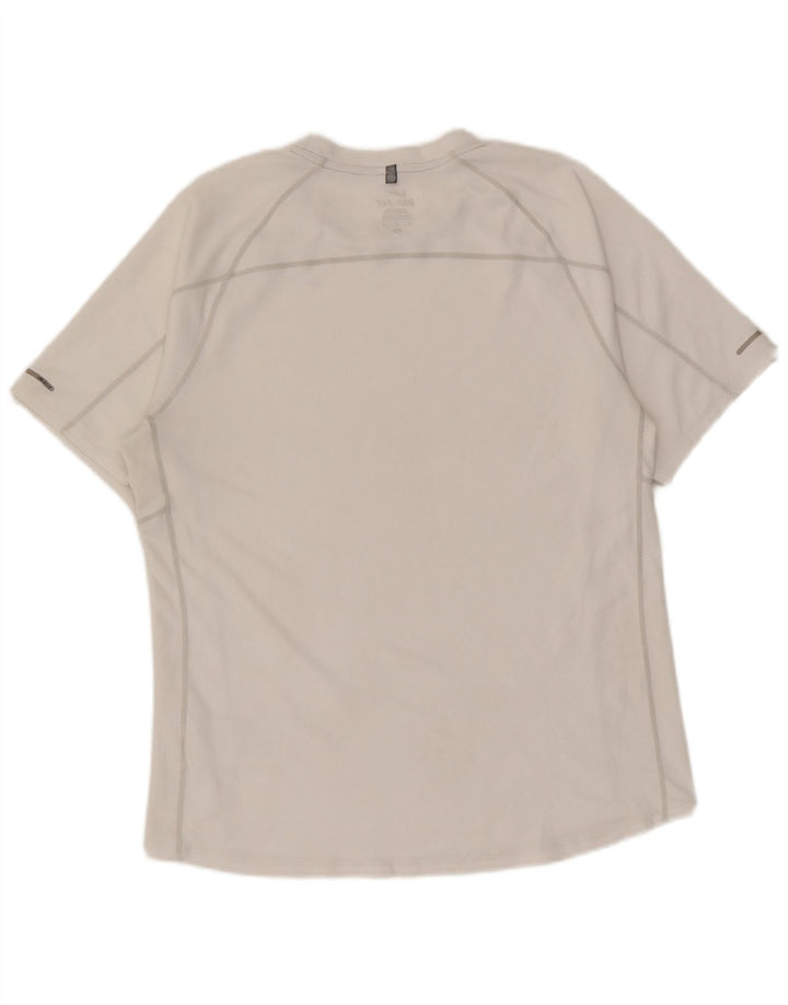 T-shirt Nike Dri Fit da uomo, top in poliestere bianco medio