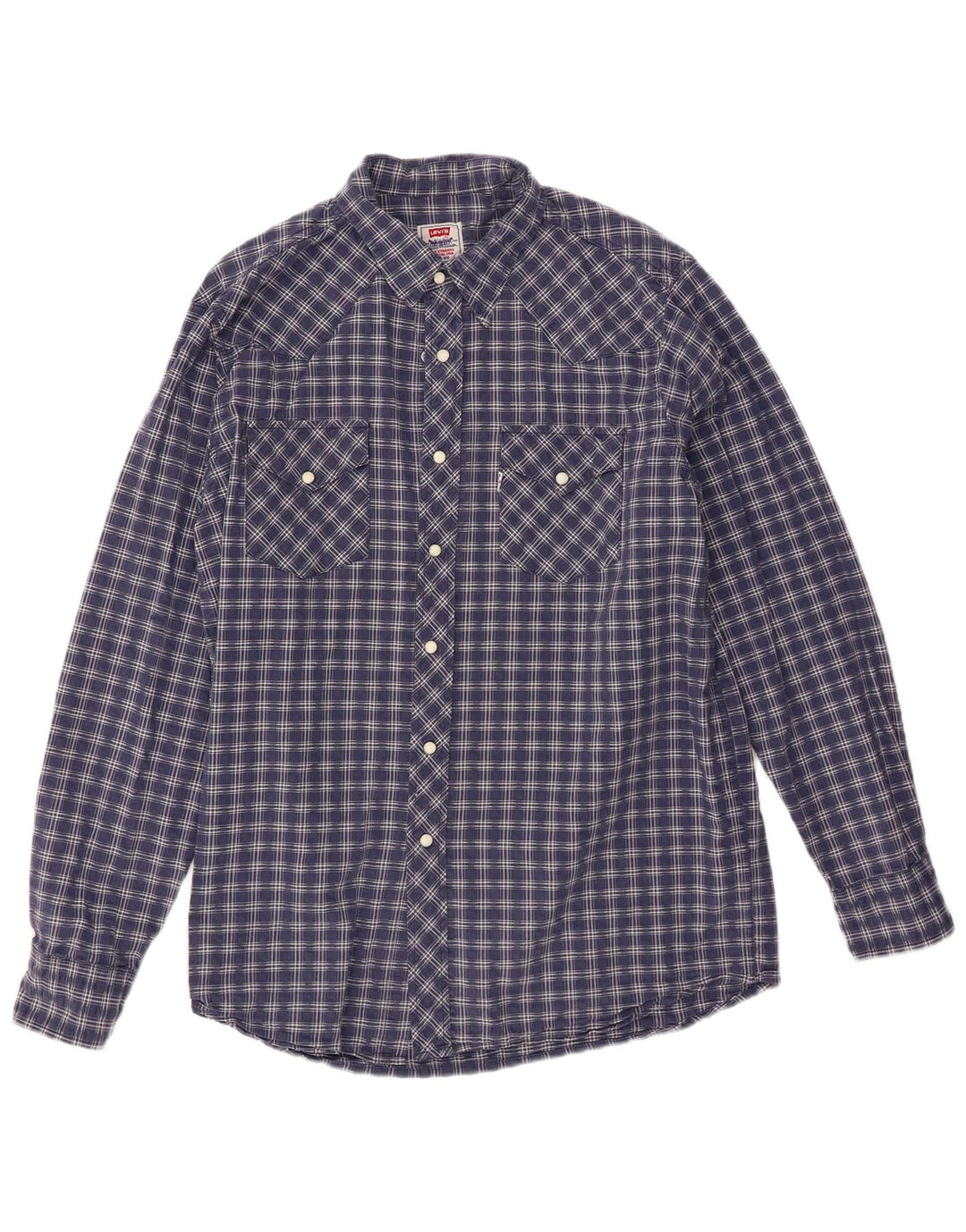 Camicia da uomo Levi's Large in cotone a quadri blu navy