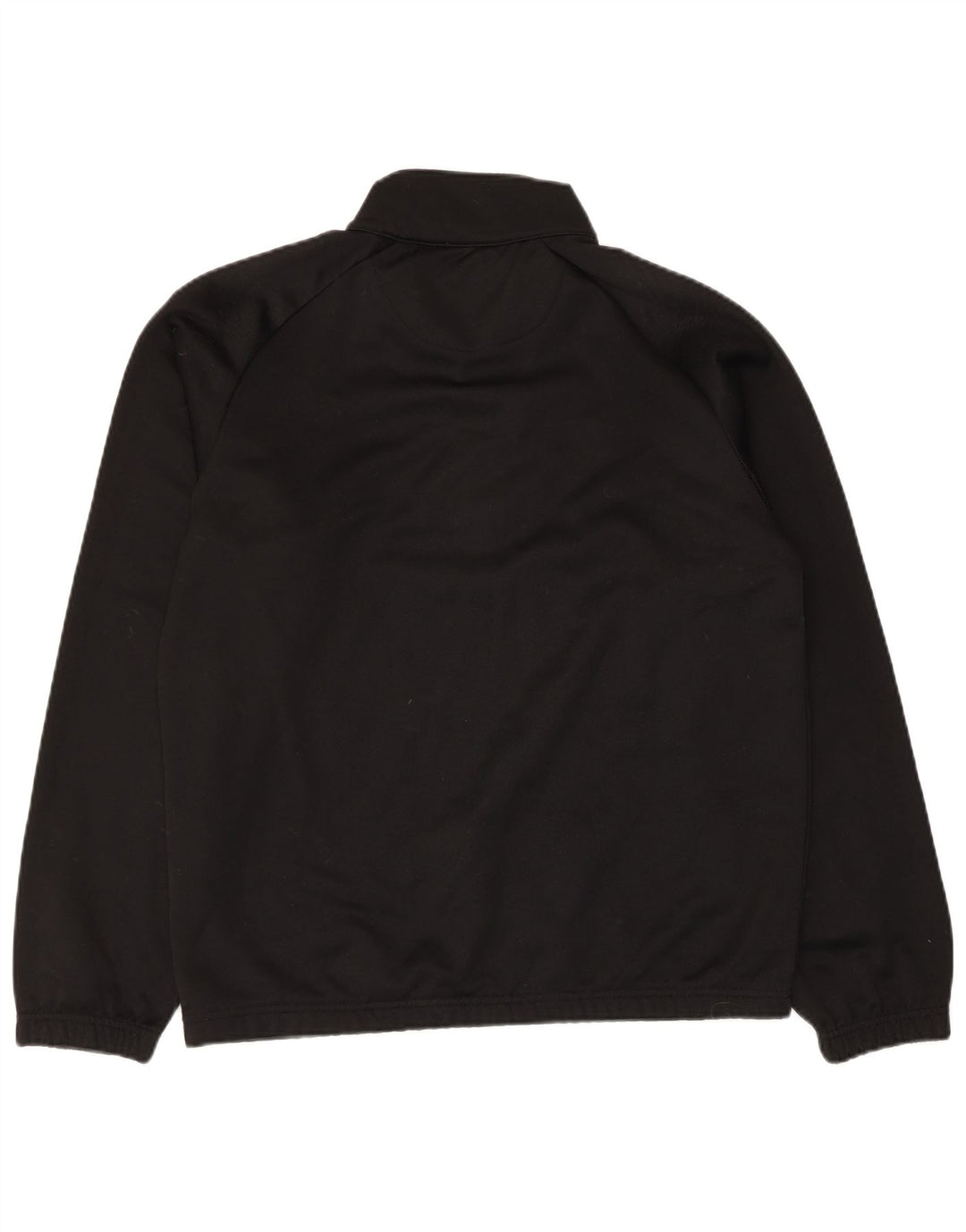 Felpa Kappa da uomo con zip e collo, maglione grande, nero, in poliestere