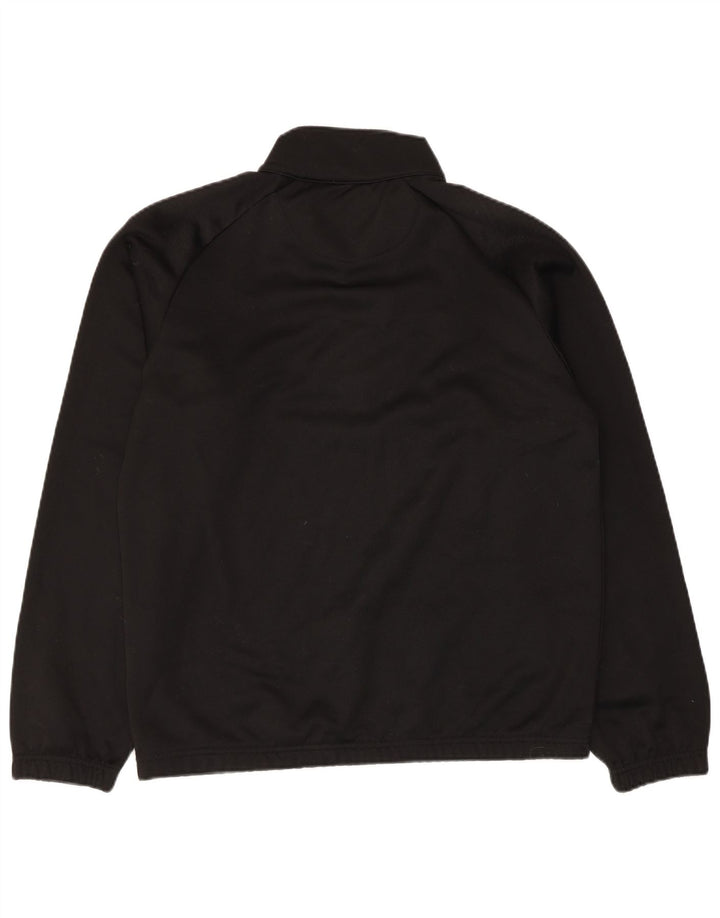 Felpa Kappa da uomo con zip e collo, maglione grande, nero, in poliestere