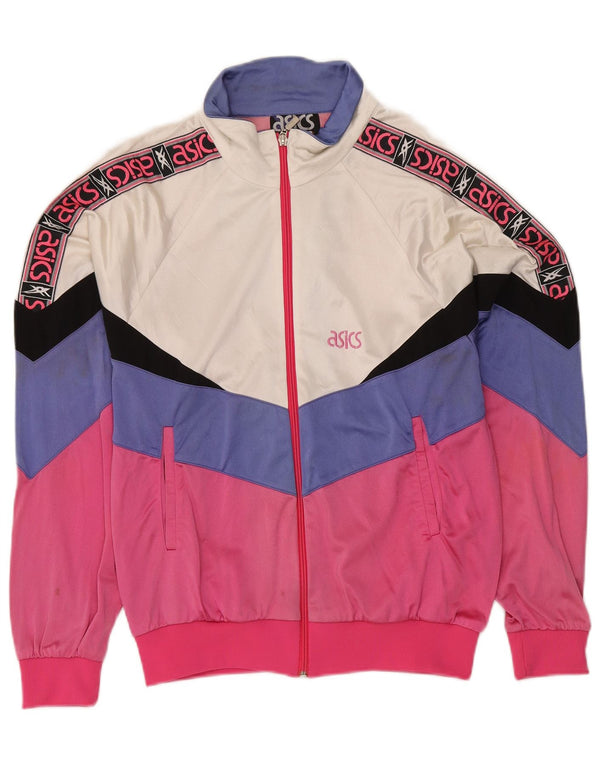 Giacca da tuta grafica ASICS da donna IT 46 Large Pink Colourblock