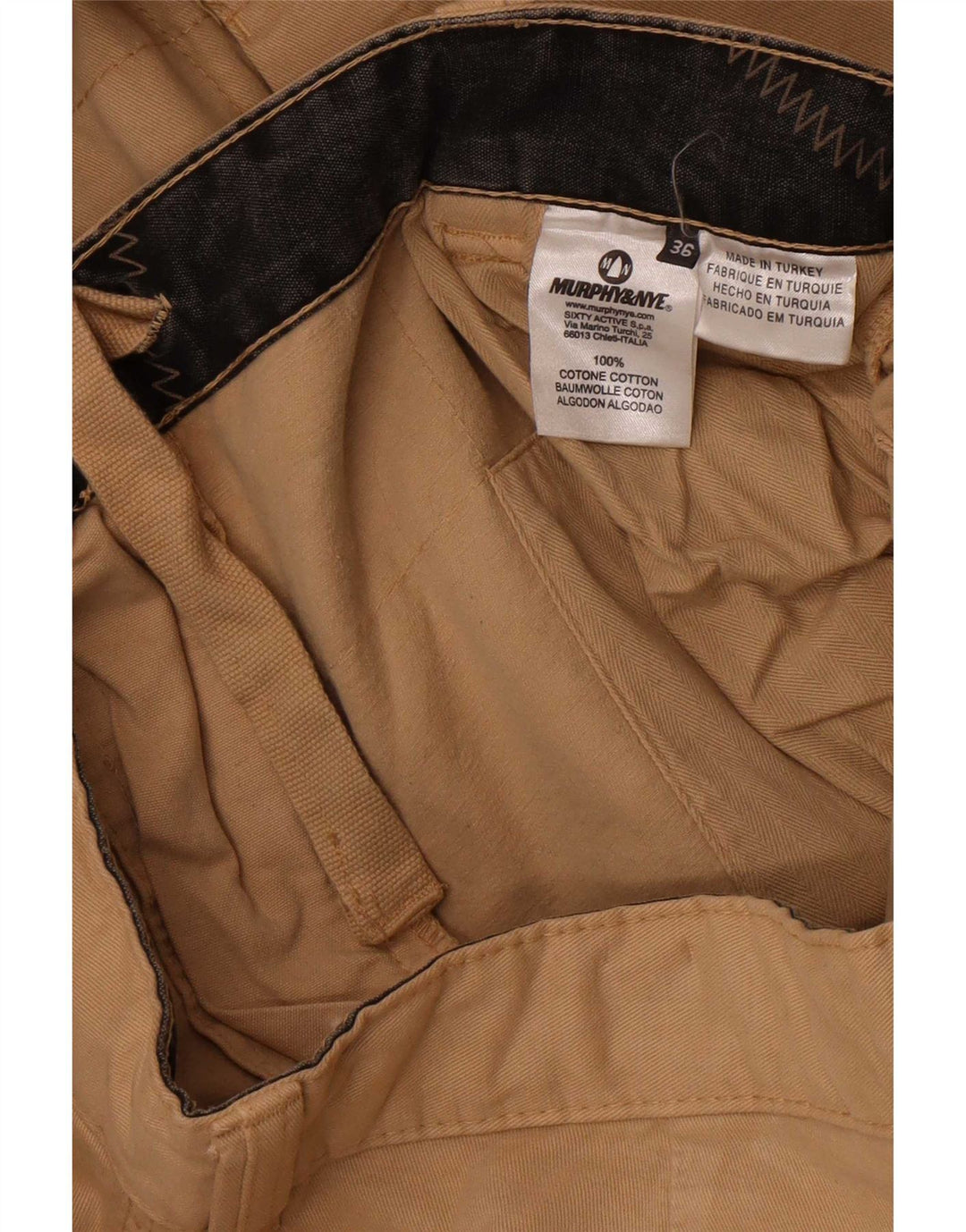Pantaloni cargo dritti da uomo Murphy & Nye W36 L34 cotone beige