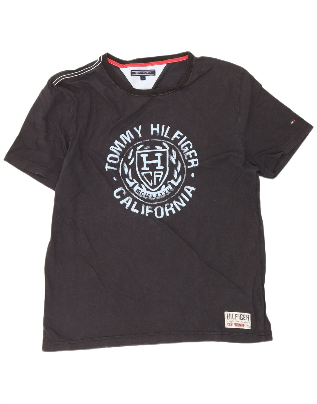T-shirt grafica da uomo Tommy Hilfiger grande nera