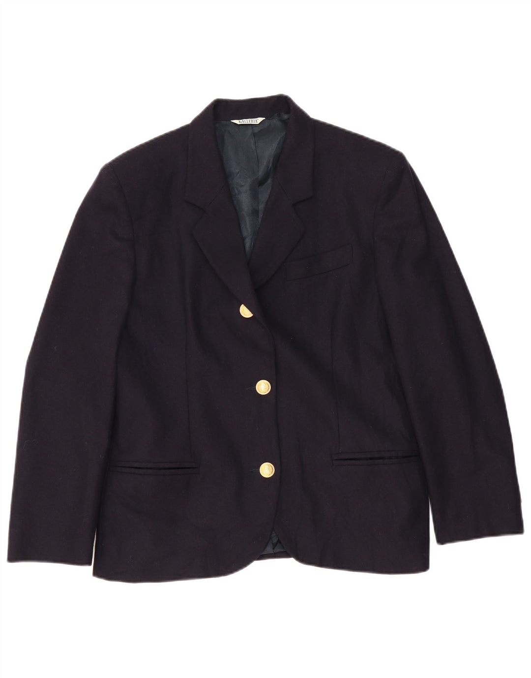 GALLERIA Giacca blazer da donna a 3 bottoni UK 12 Medium blu navy in cashmere