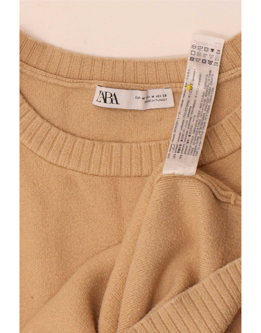 Canotta canotta da donna Zara UK 14 Viscosa beige medio