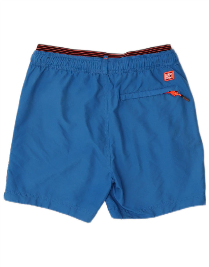 Pantaloncini da bagno grafici da uomo Superdry in poliestere blu medio