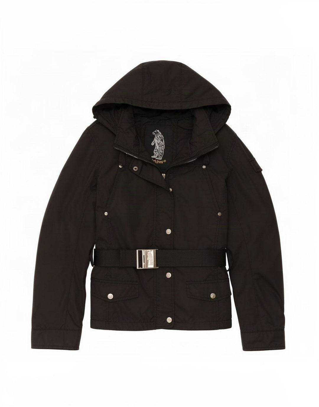 Giacca utilitaria con cappuccio da donna Refrigue UK 12 nylon nero medio